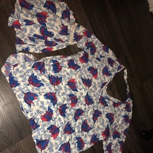 Red and blue top